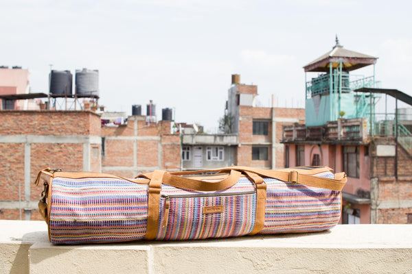 MUNIMUNI Aasha Zip Yoga Mat Bag by Woven - Light Purple Recycle-Pattern - MuniMuni