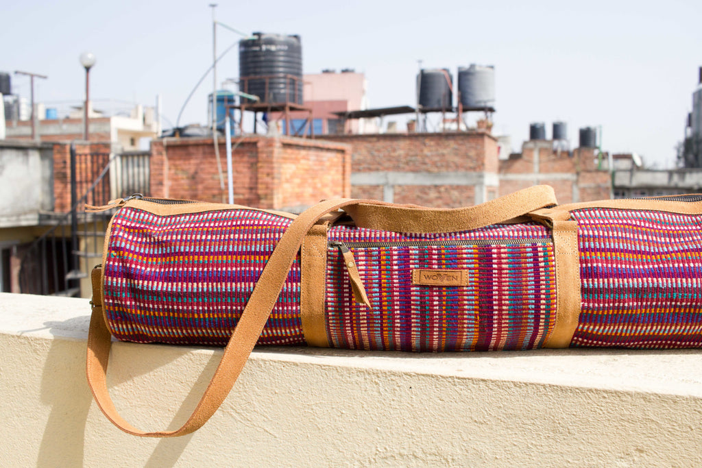 MUNIMUNI Aasha Zip Yoga Mat Bag by Woven - Purple Recycle