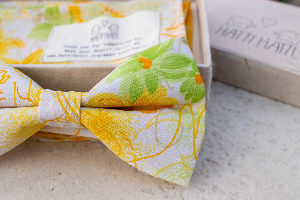 Bow Tie - White/ Yellow - MuniMuni