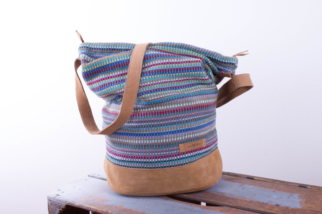 Daily bag - Blue/ Green Recycle Pattern - MuniMuni