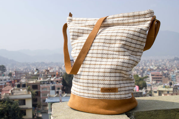 Daily bag - Brown/ Grey Check Pattern - MuniMuni