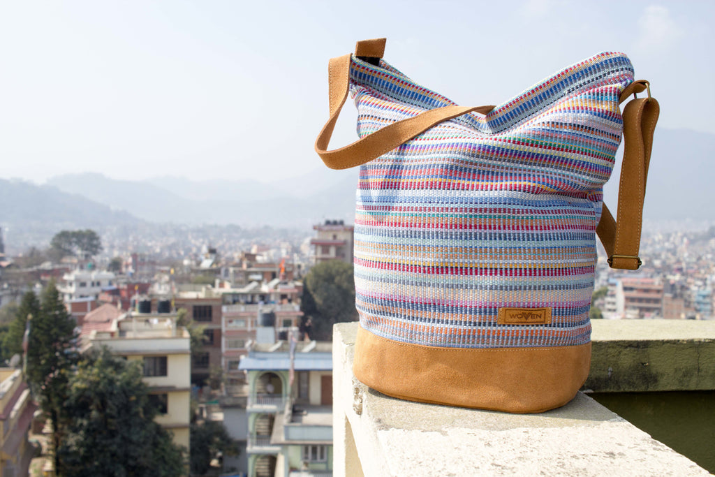 Daily bag - Light Blue Recycle Pattern - MuniMuni