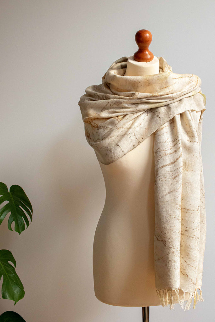 Eco-Printed Silk Leaf Scarf - Spickles - MuniMuni