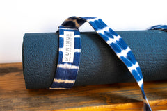 Tie Dye Yoga Carry Strap - Indigo Blue Stripe - MuniMuni