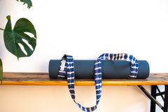 Tie Dye Yoga Carry Strap - Indigo Blue Stripe - MuniMuni