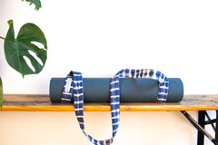 Tie Dye Yoga Carry Strap - Indigo Blue Stripe - MuniMuni