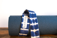 Tie Dye Yoga Carry Strap - Indigo Blue Stripe - MuniMuni