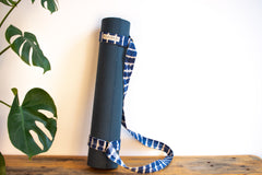 Tie Dye Yoga Carry Strap - Indigo Blue Stripe - MuniMuni