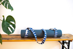 Tie Dye Yoga Carry Strap - Indigo Blue Stripe - MuniMuni