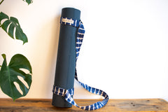Tie Dye Yoga Carry Strap - Indigo Blue Stripe - MuniMuni