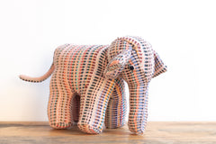 Fair Trade Handwoven Elephant - Recycle Pattern Pink Mix 4 - MuniMuni