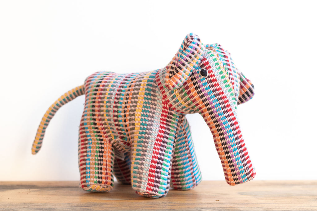Fair Trade Handwoven Elephant - Recycle Pattern Pink Mix 3 - MuniMuni