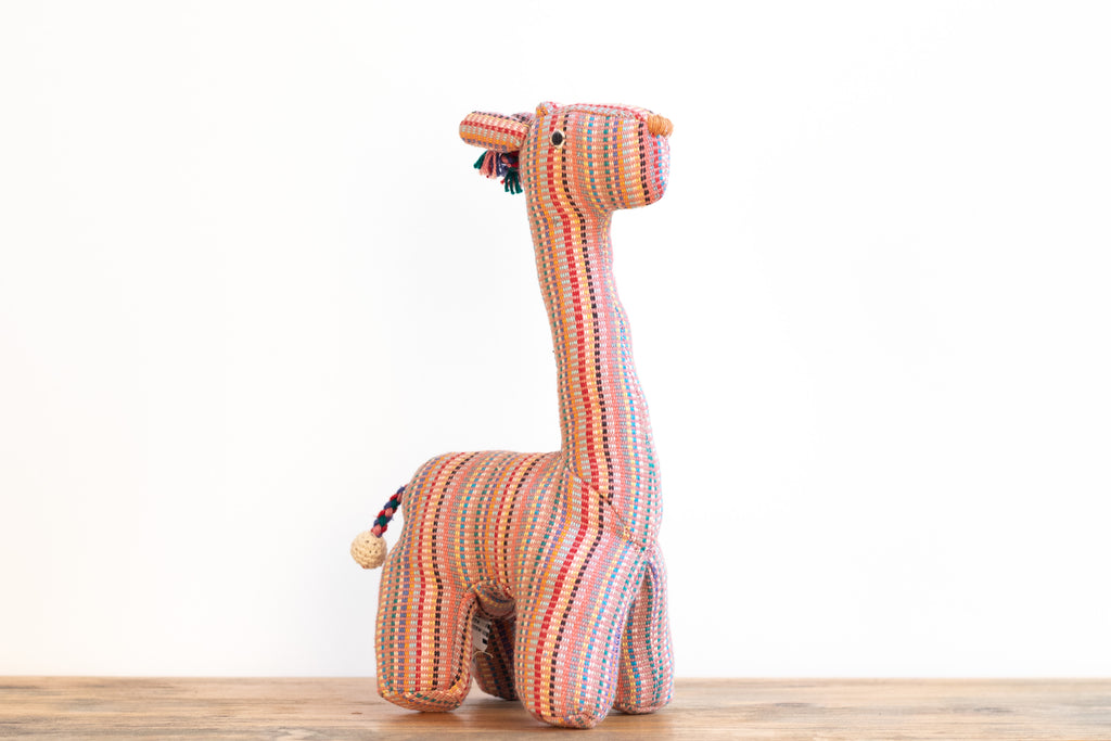 Fair Trade Handwoven Giraffe - Recycle Pattern Pink - MuniMuni