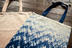 Tie Dye Tote Bag Small - Raindrop Indigo Blue - MuniMuni
