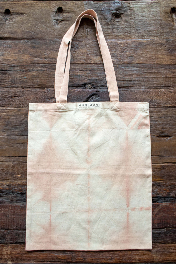 Tie Dye Tote Bag Small - Folded Light Pink - MuniMuni