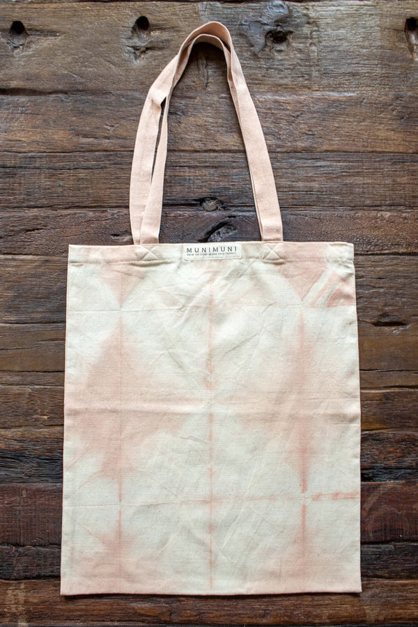 Tie Dye Tote Bag Small - Folded Light Pink - MuniMuni