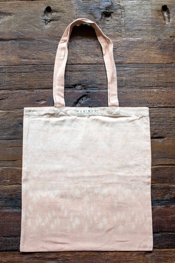 Tie Dye Tote Bag Small - Raindrop Light Pink - MuniMuni