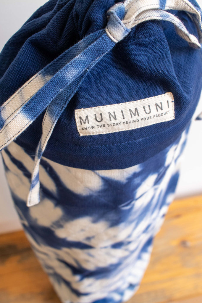 Tie Dye Yoga Mat Bag - ZigZag Indigo Blue - MuniMuni