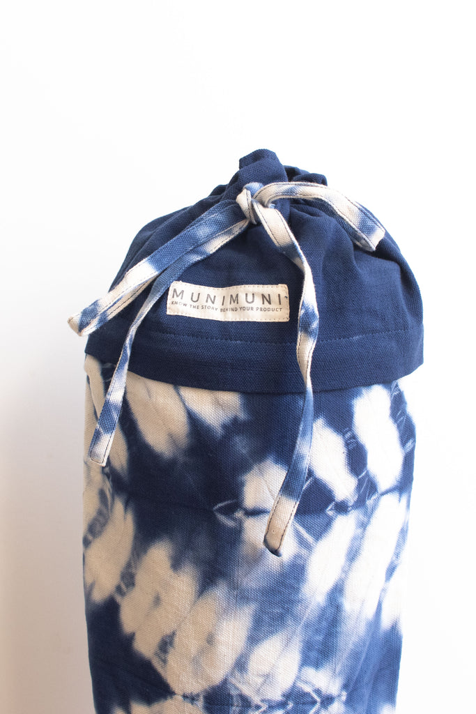 Tie Dye Yoga Mat Bag - ZigZag Indigo Blue - MuniMuni