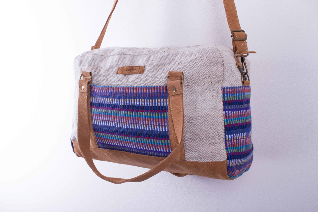 Handbag - Bright Blue Recycle Pattern - MuniMuni
