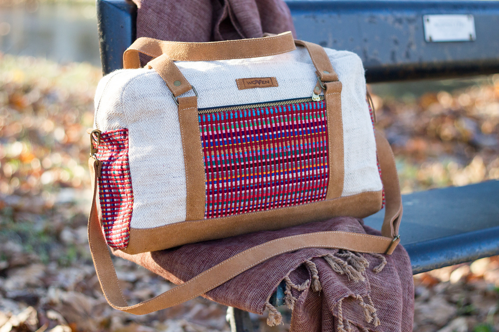 Handbag - Fuchsia Pink Recycle Pattern - MuniMuni