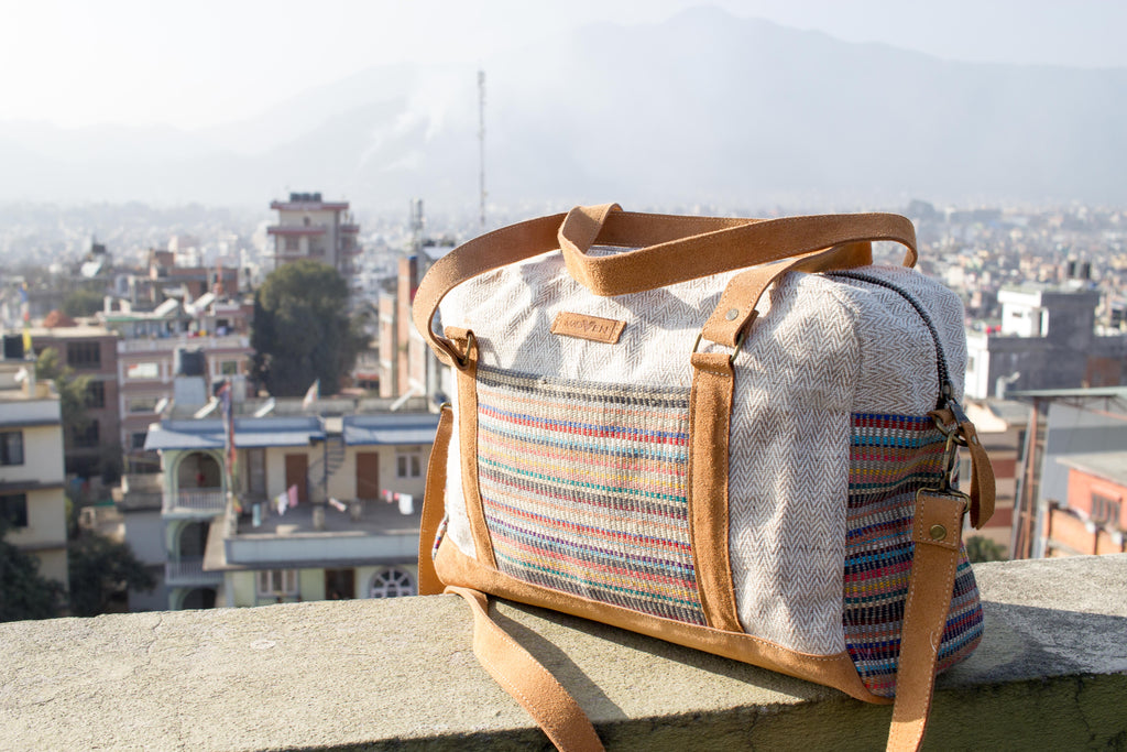 Handbag - Grey Recycle Pattern - MuniMuni