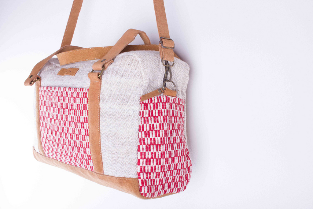 Handbag - Red/ White Piano Pattern - MuniMuni