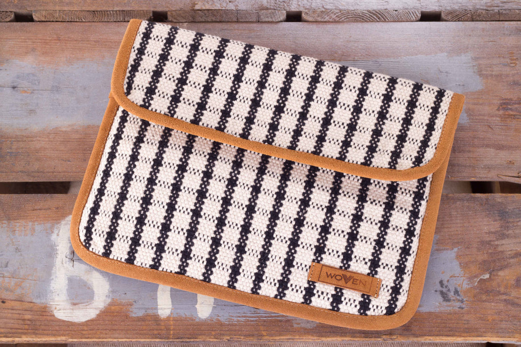 iPad Sleeve - Black/ White Check Pattern - MuniMuni