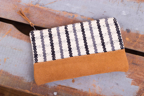 Zip Purse Small -  Black/ Grey/ White Check Pattern - MuniMuni