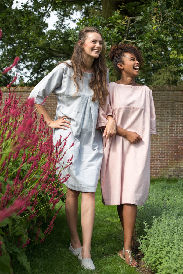 Drichu - Patch Dress - Light Blue