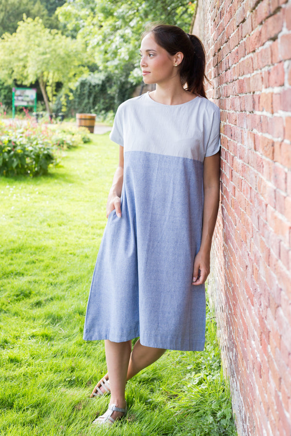Drichu - 2 Color Dress - Light Blue