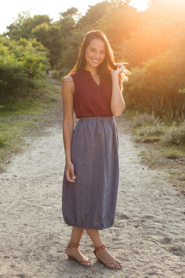 Drichu  - Skirt - Stripe Blue