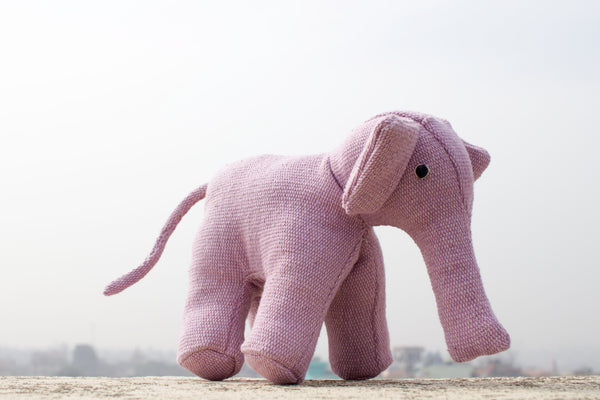 Fair Trade Handwoven Elephant - Plain Color Purple/ Pink - MuniMuni