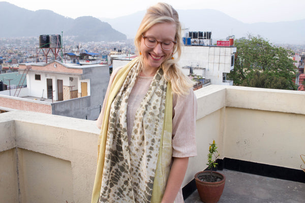 MuniMuni Tie Dye Scarf - Mandala Dark & Light Henna - MuniMuni