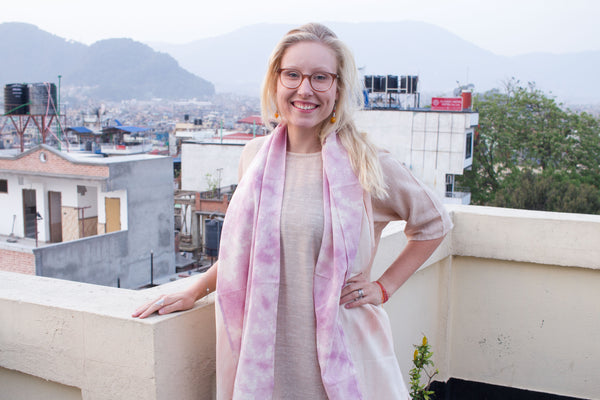 MuniMuni Tie Dye Scarf - Marble Purple/ Pink - MuniMuni