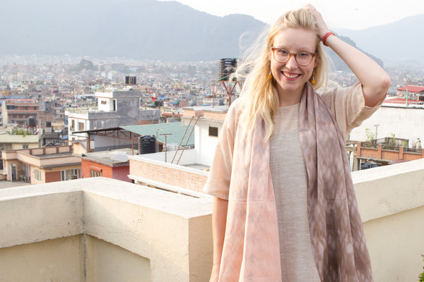 MuniMuni Tie Dye Scarf - Raindrop Brown/ Grey - MuniMuni