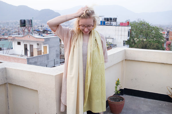 MuniMuni Tie Dye Scarf - Raindrop Yellow - MuniMuni