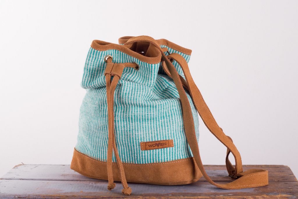 Muzza bag - Turquoise Finer Stripe - MuniMuni