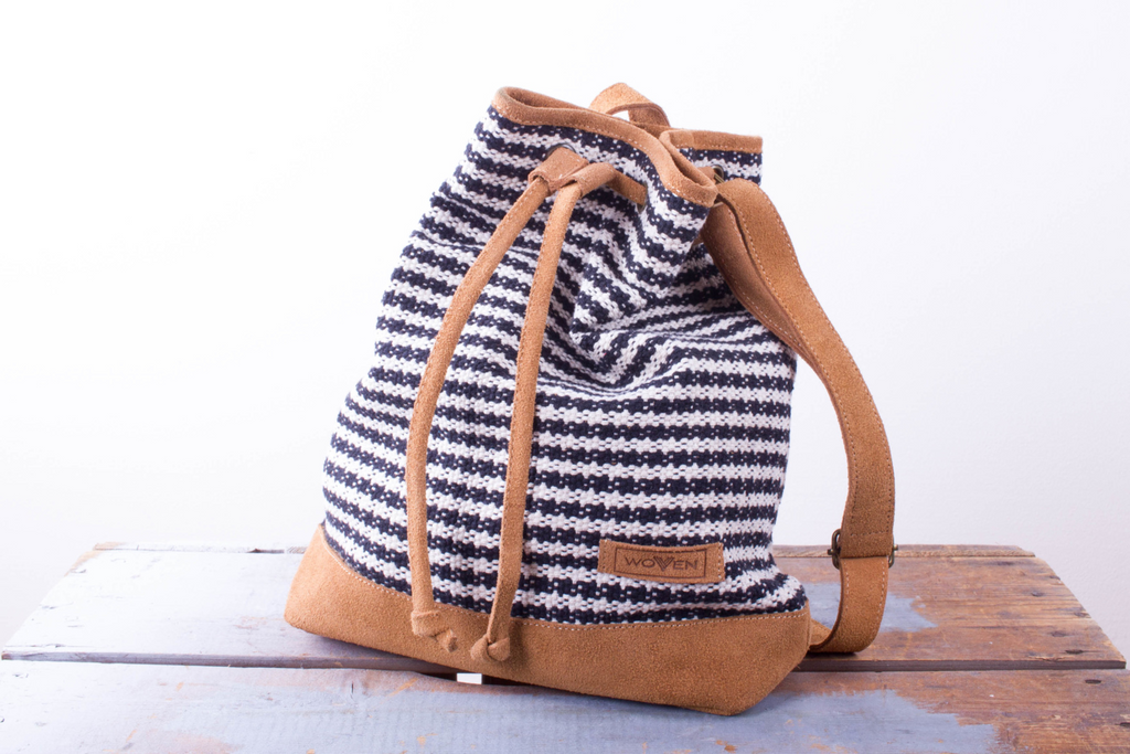 Muzza bag - Black/ White Thicker Stripe - MuniMuni