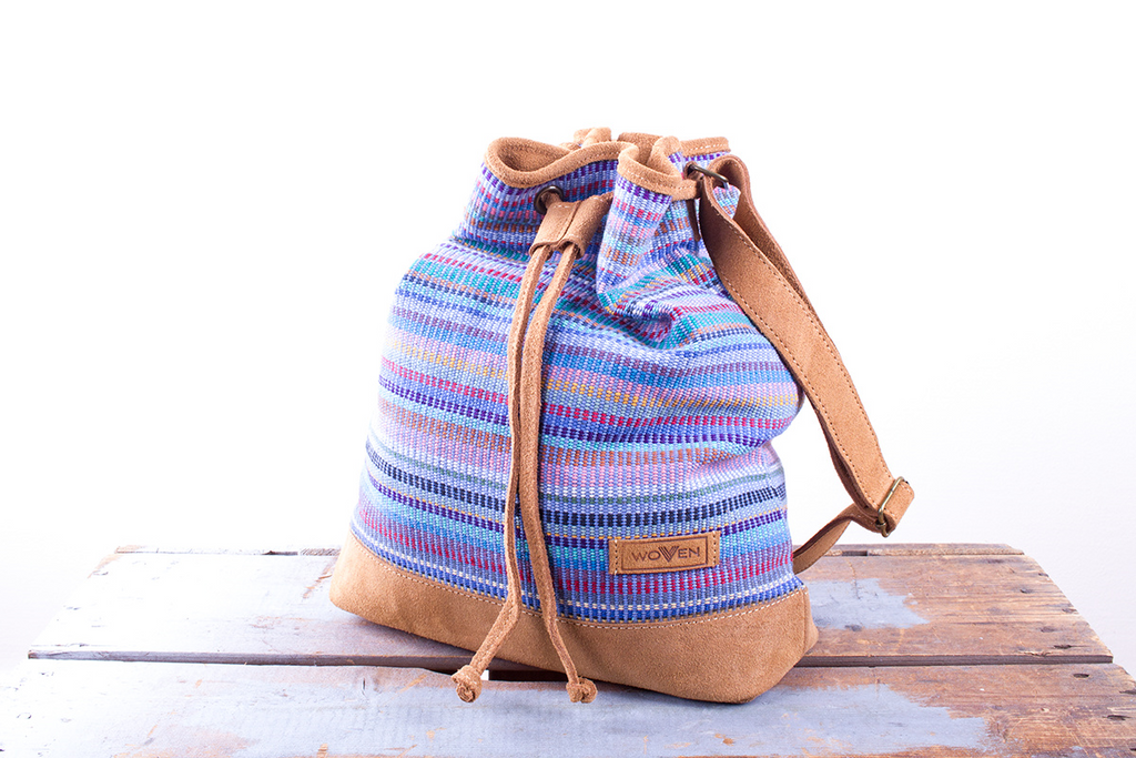 Muzza bag - Blue/Purple Recycle Pattern - MuniMuni