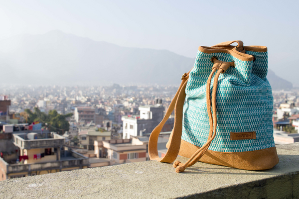 Muzza bag - Turquoise Finer Pattern - MuniMuni
