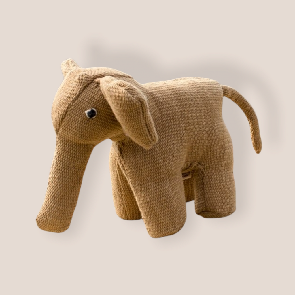 Fair Trade Handwoven Elephant - Plain Color Brown