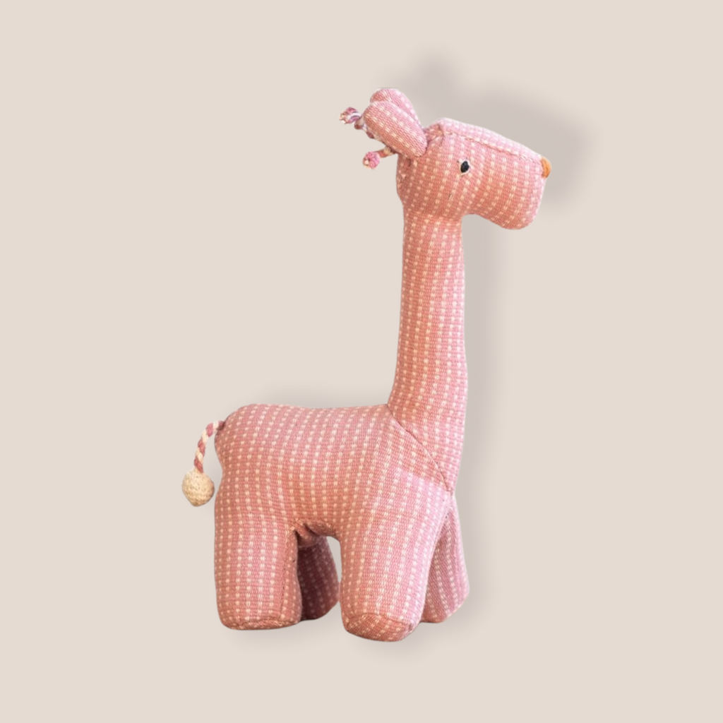 Fair Trade Handwoven Giraffe - Stripe Pattern Pink