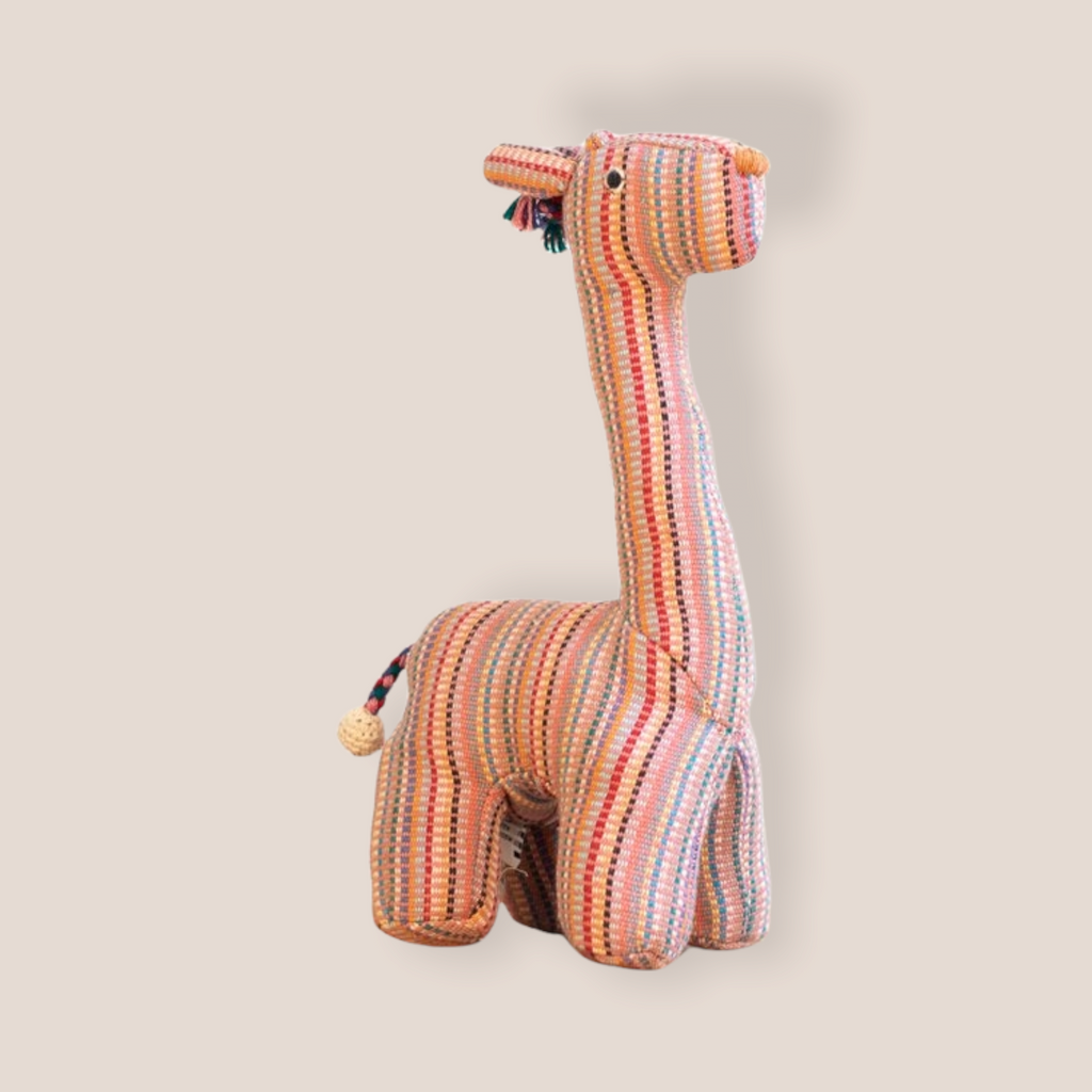 Fair Trade Handwoven Giraffe - Recycle Pattern Pink