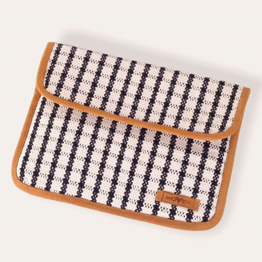 iPad Sleeve - Black/ White Check Pattern