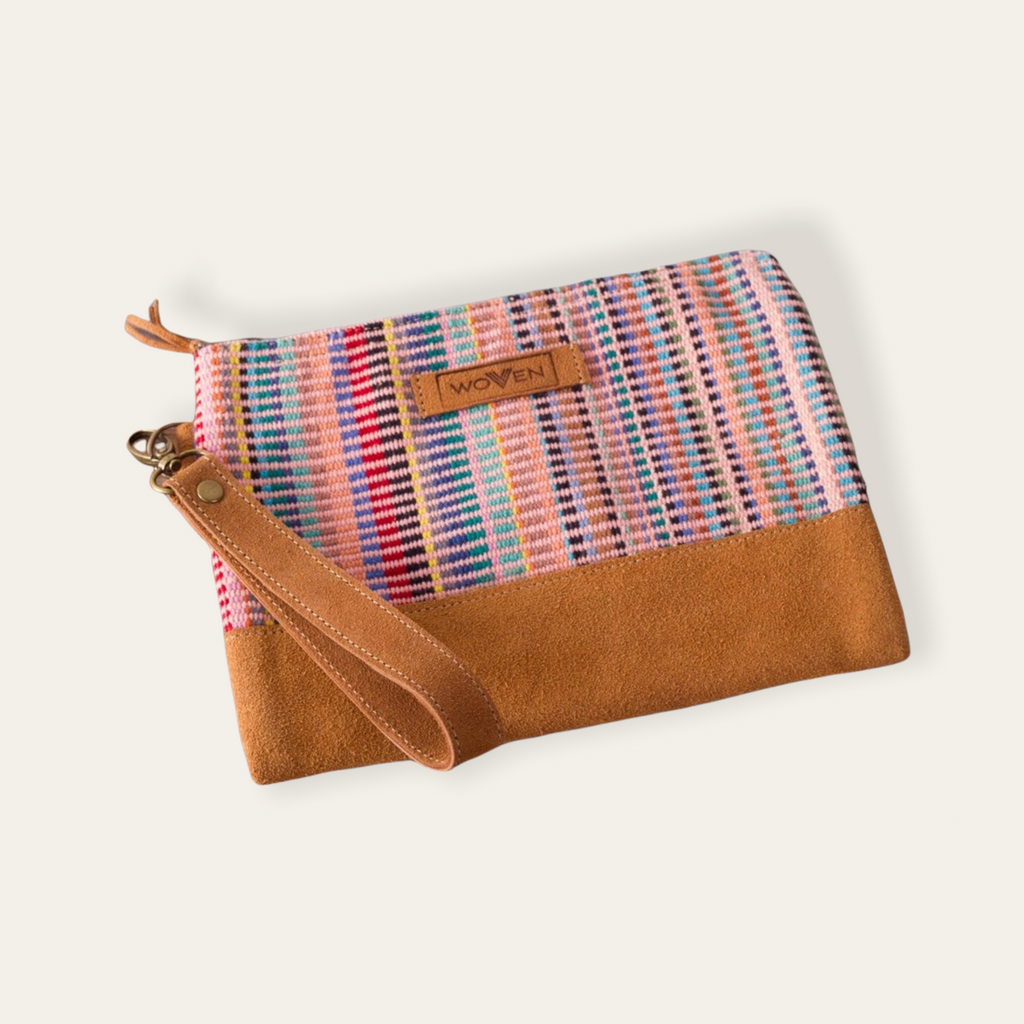 Zip Purse Large - Pink Recycle Pattern