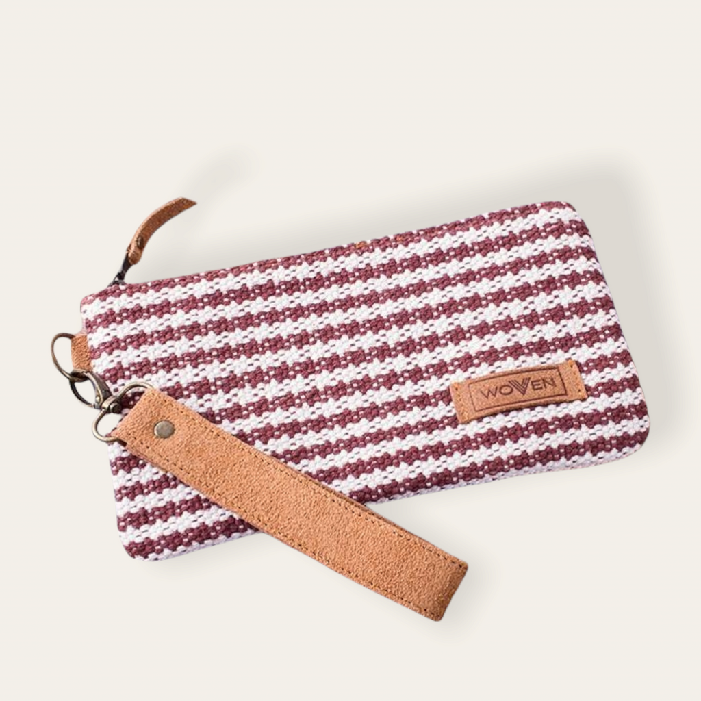Wallet - Brown/ White Thicker Stripe