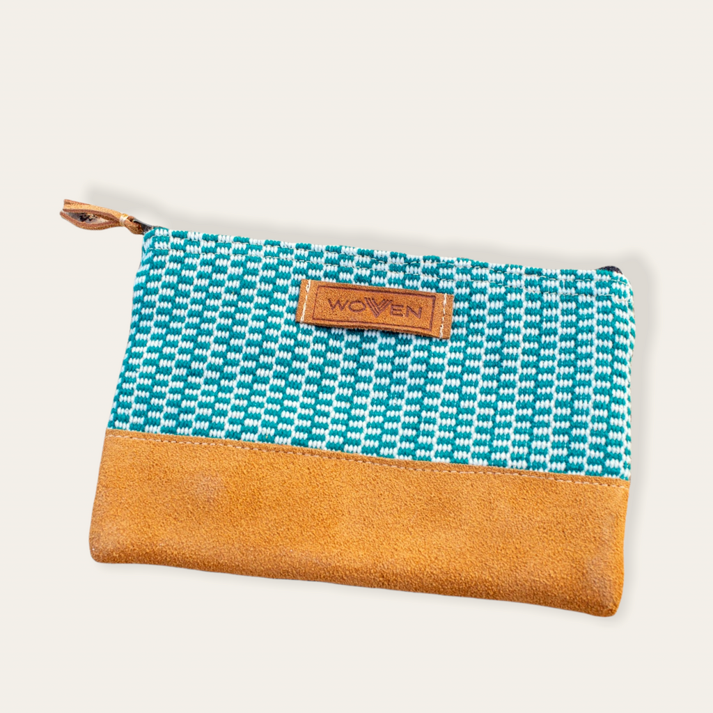 Zip Purse Small -  Green Finer Pattern