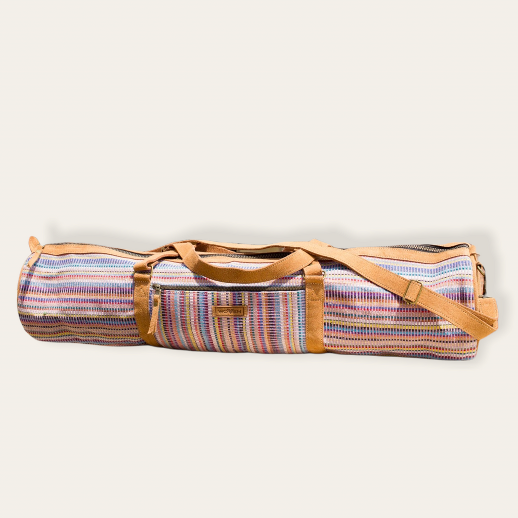 MUNIMUNI Aasha Zip Yoga Mat Bag by Woven - Light Purple Recycle-Pattern