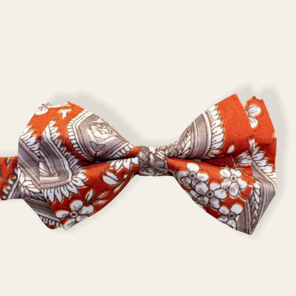 Bow Tie - Orange/ Gray